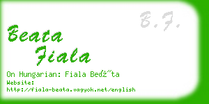 beata fiala business card